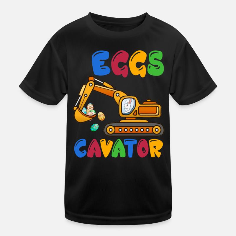 Lustige EierCavator Frohe Ostern Bagger Ei Kinder Kinder Funktions-T-Shirt