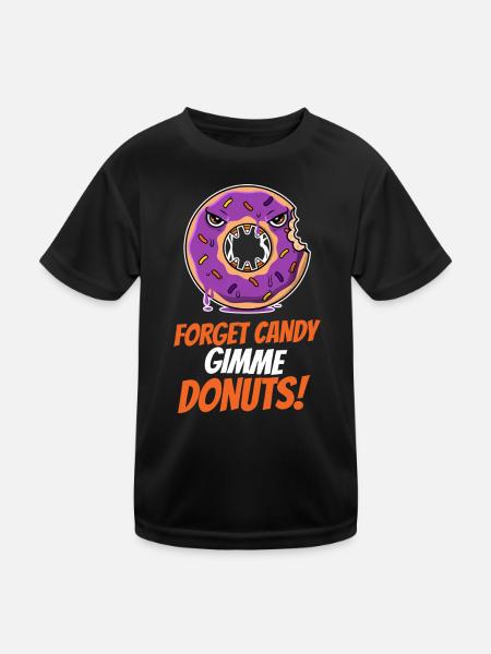 Funny Gimme Donuts Halloween Costume - Kids Functional T-Shirt - black - Front