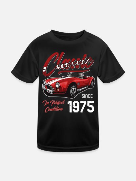 Je ne suis pas vieux Je suis une voiture classique vintage née en 1975 - T-shirt sport Enfant - noir - Devant