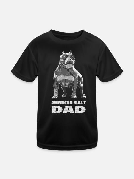 Pitbull Fête des pères Papa chien - T-shirt sport Enfant - noir - Devant