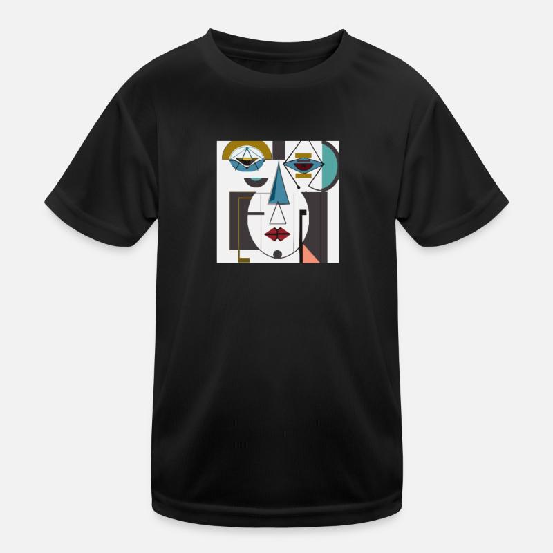 envious abstract face, colorful Kids Functional T-Shirt
