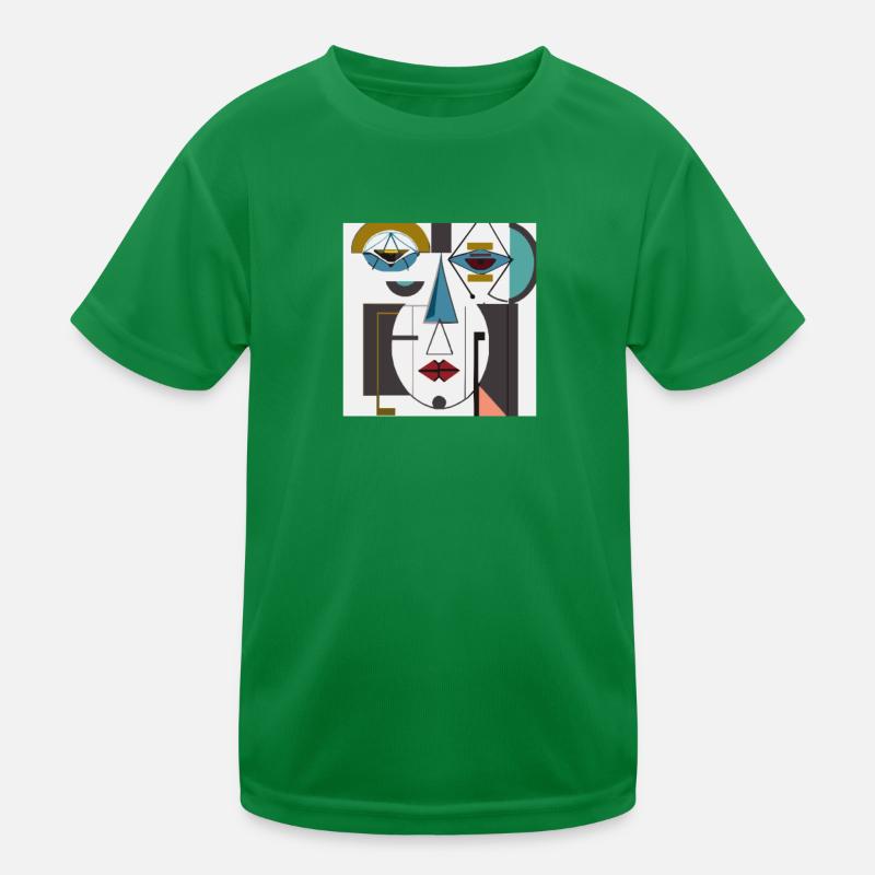 neidvolles abstraktes Gesicht, bunt Kinder Funktions-T-Shirt