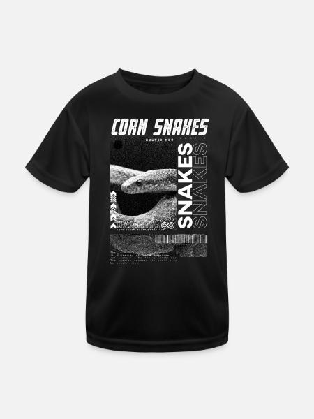 Corn Snake Modern Streetwear Reptile Keeper - T-shirt sport Enfant - noir - Devant