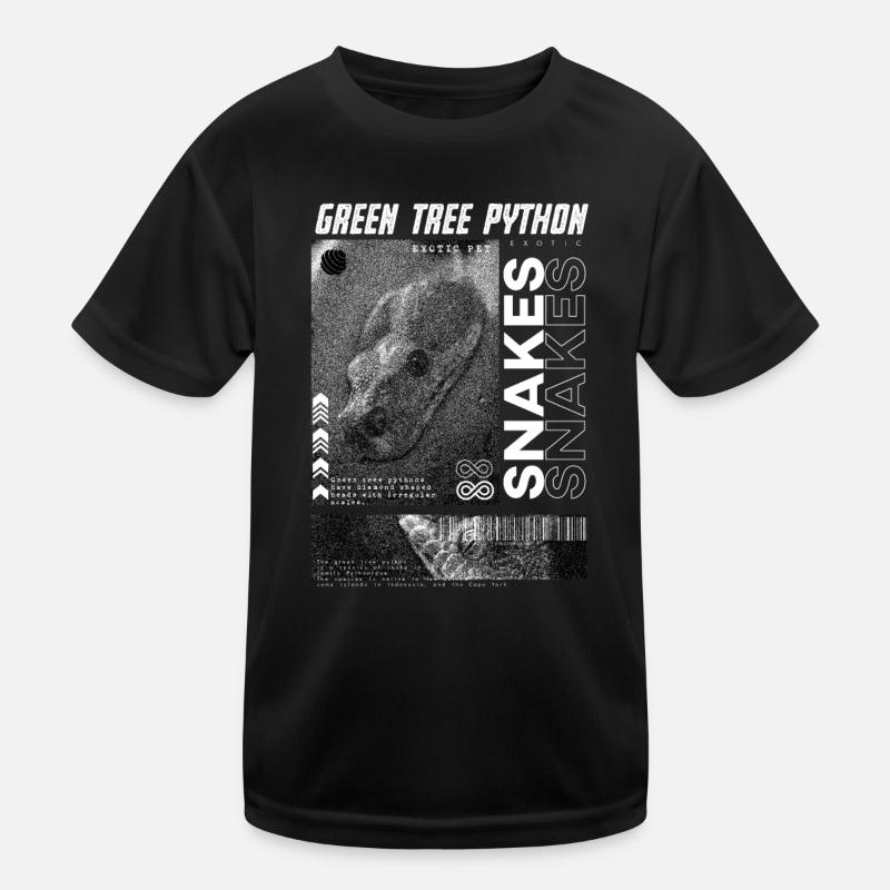 Green Tree Python Modern Streetwear Reptile Keeper Kids Functional T-Shirt