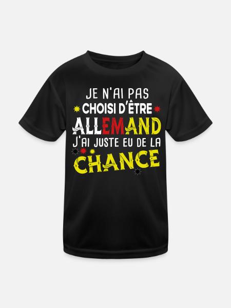 Allemand Allemagne Europe Cadeau Pays Humour Homme - T-shirt sport Enfant - noir - Devant