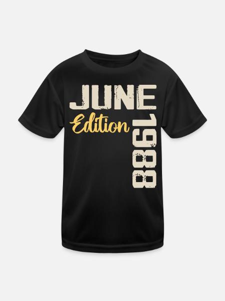 Né(e) en Juin 1988 Cadeau Juin 1988 Anniversaire - T-shirt sport Enfant - noir - Devant