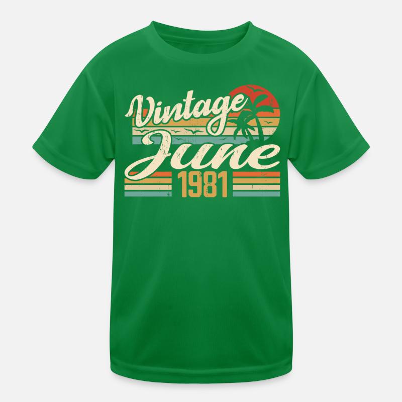 Juni 1981 Geburtstag 1981 Retro 1981 Juni 1981 Kinder Funktions-T-Shirt