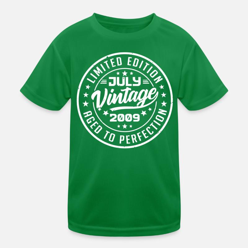 Hergestellt im Juli 2009 Jahrgangs-Jubiläum 2009 Kinder Funktions-T-Shirt