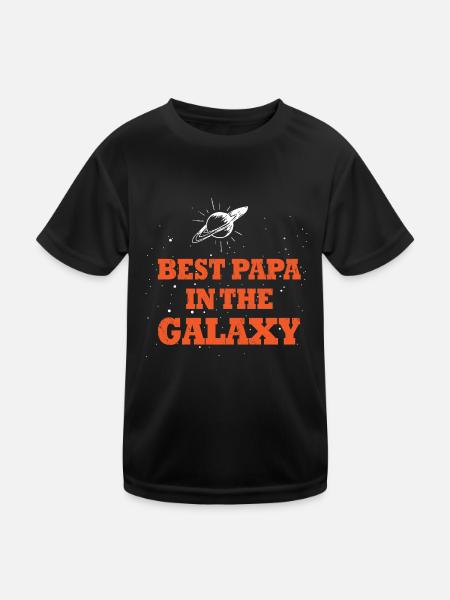 Bester Vater in der Galaxie - Kinder Funktions-T-Shirt - Schwarz - Vorne