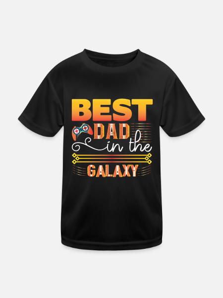 Bester Vater in der Galaxie - Kinder Funktions-T-Shirt - Schwarz - Vorne