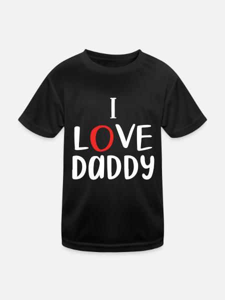 Ich liebe Papa SE - Kinder Funktions-T-Shirt - Schwarz - Vorne