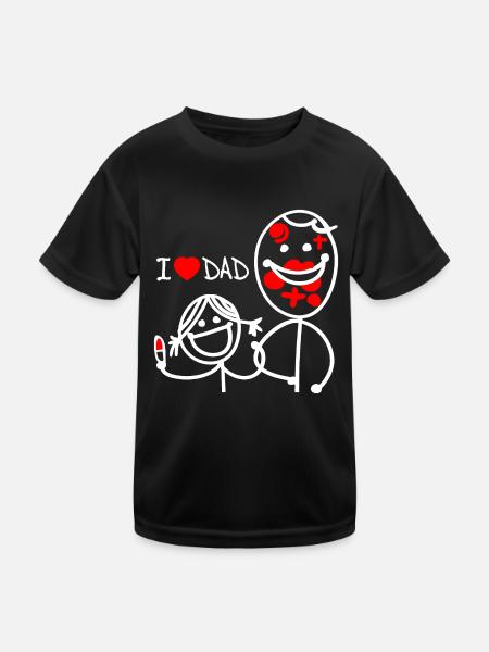 Ich liebe Papa SE - Kinder Funktions-T-Shirt - Schwarz - Vorne