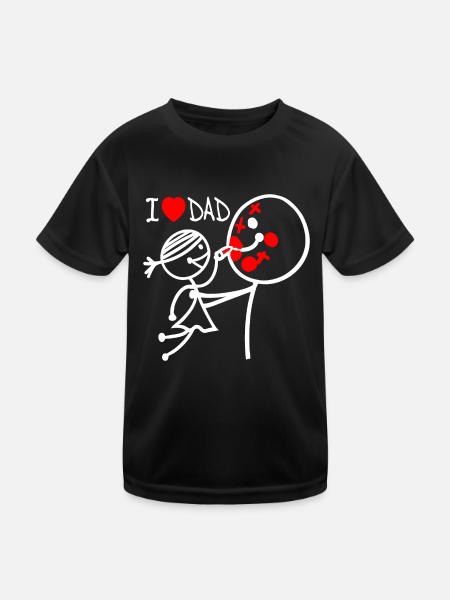 Ich liebe Papa SE - Kinder Funktions-T-Shirt - Schwarz - Vorne