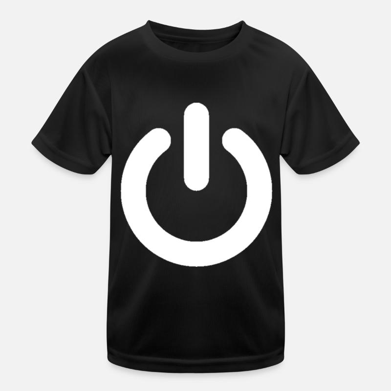 on off button - Kids Functional T-Shirt - black