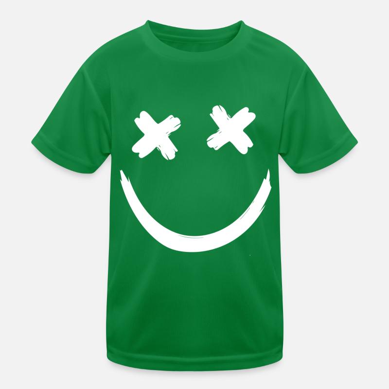 Dead Face Minimal Smile Kids Functional T-Shirt