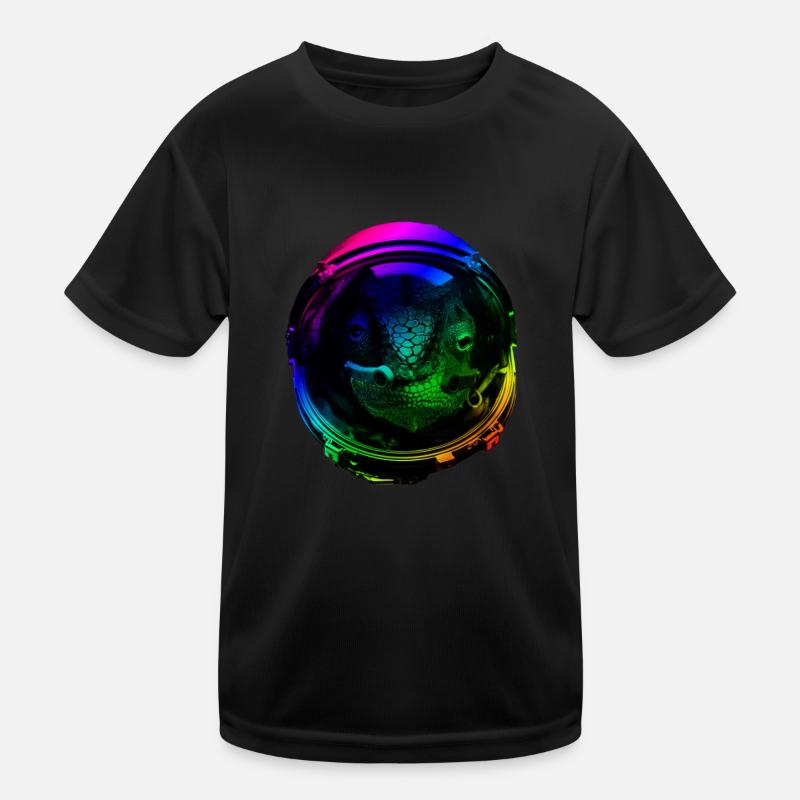 Astronaut Chameleon Reptile Keeper Outer Space Kids Functional T-Shirt