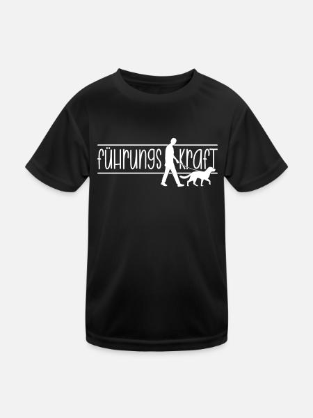 Führungskraft Mann Hund Gassi gehen Herrchen - Kinder Funktions-T-Shirt - Schwarz - Vorne