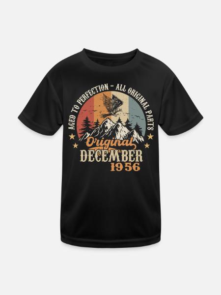 Dezember 1956 Jubiläum 1956 Legenden Dezember - Kinder Funktions-T-Shirt - Schwarz