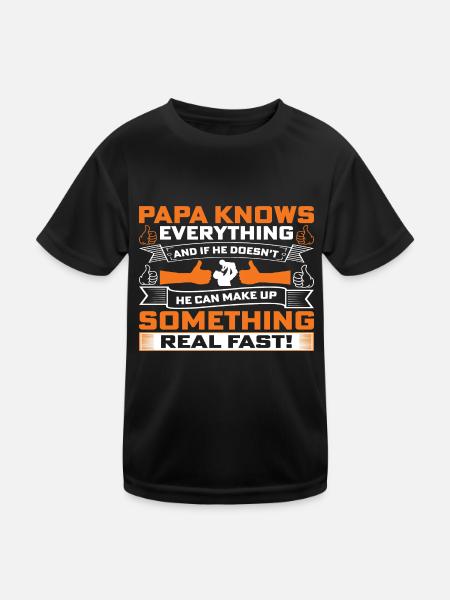 Papa Papa Geschenk Papa Papa Tag Geburtstag - Kinder Funktions-T-Shirt - Schwarz - Vorne