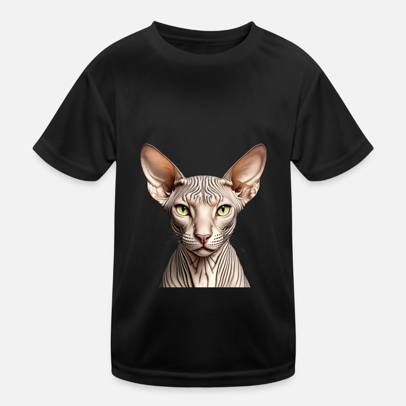 Chat Sphynx - T-shirt sport Enfant - noir