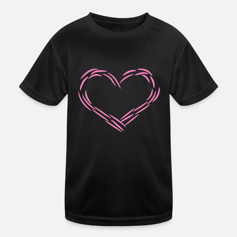 Herz Rosa Kinder Funktions-T-Shirt