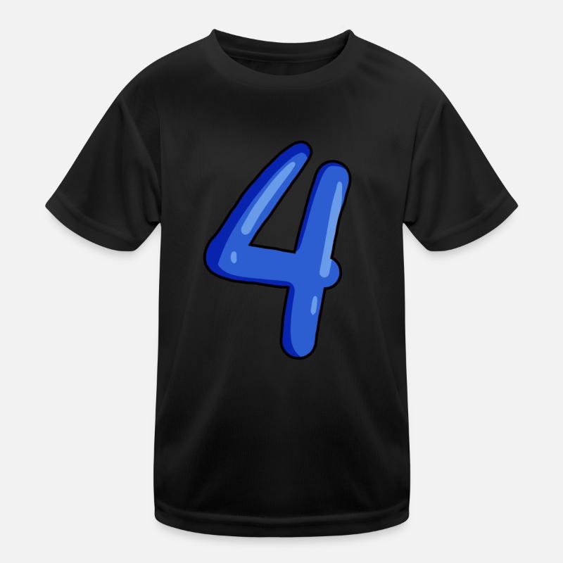 4 - Kinder Funktions-T-Shirt - Schwarz