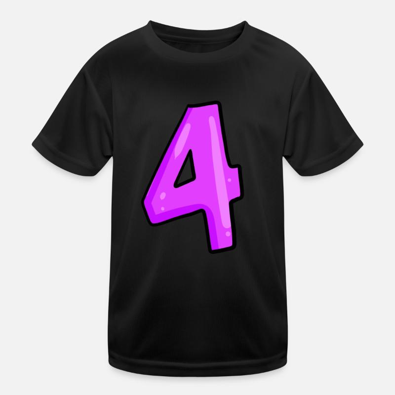 4 - Kinder Funktions-T-Shirt - Schwarz