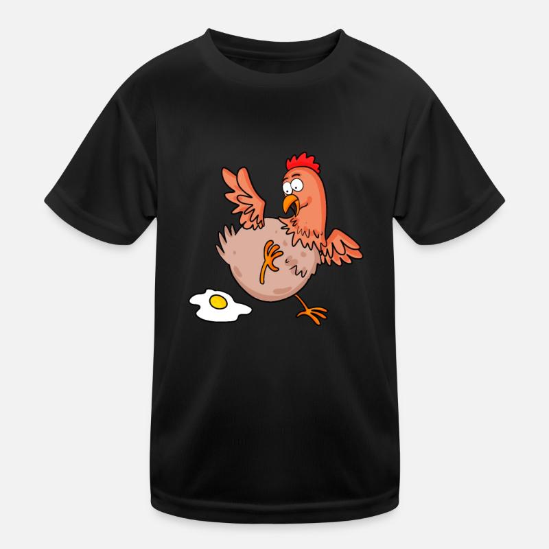 Chicken Lays an Egg Cartoon Kids Functional T-Shirt