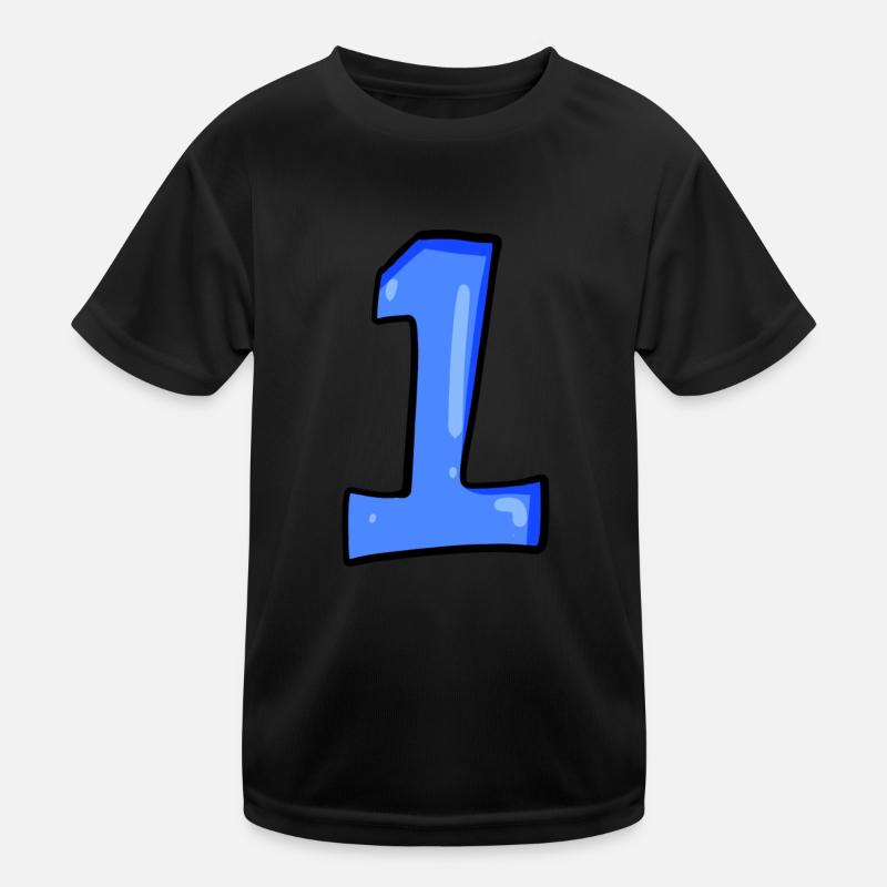 Ziffer 1 Blau - Nummer Eins Kinder Funktions-T-Shirt
