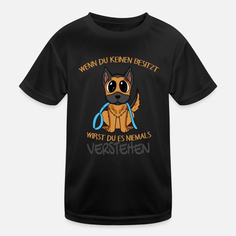 Deutscher Schäferhund - Kinder Funktions-T-Shirt - Schwarz