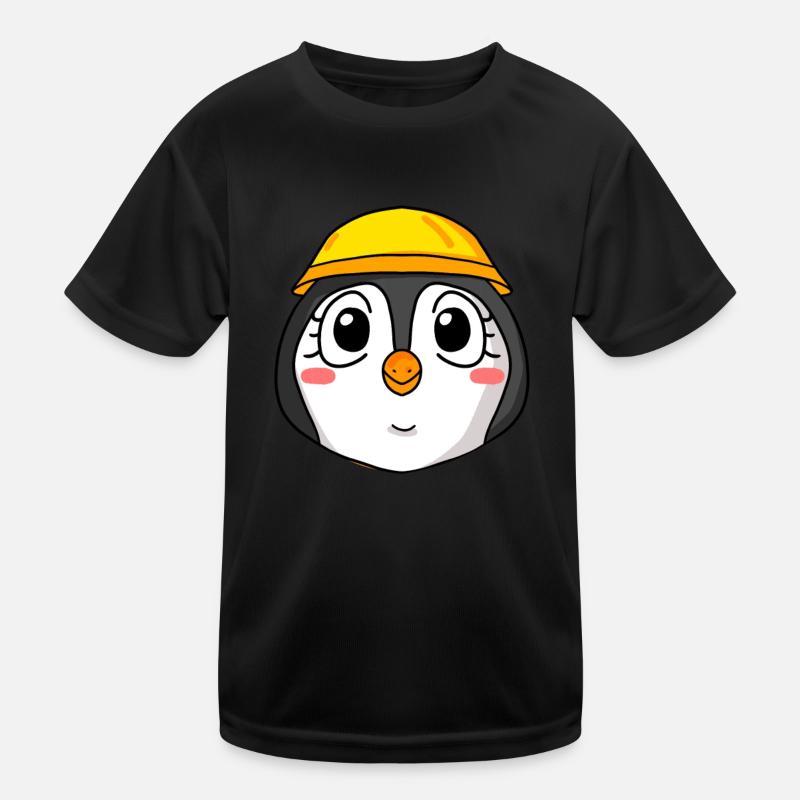 Pinguin Baustelle Kinder Funktions-T-Shirt