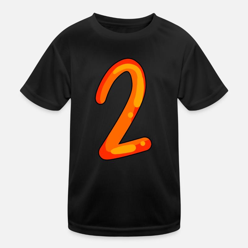 2 - Kinder Funktions-T-Shirt - Schwarz