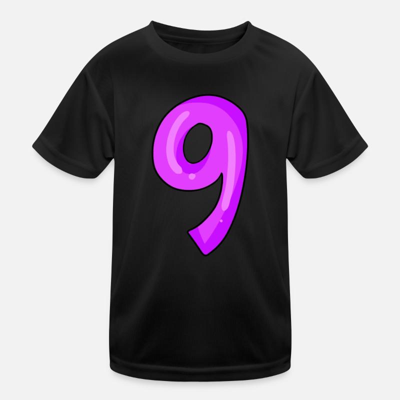 Nummer 9 Kinder Funktions-T-Shirt
