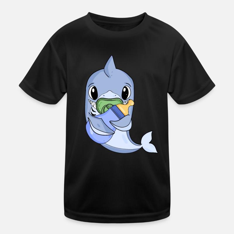 Bébé Garçon Requin - T-shirt sport Enfant - noir