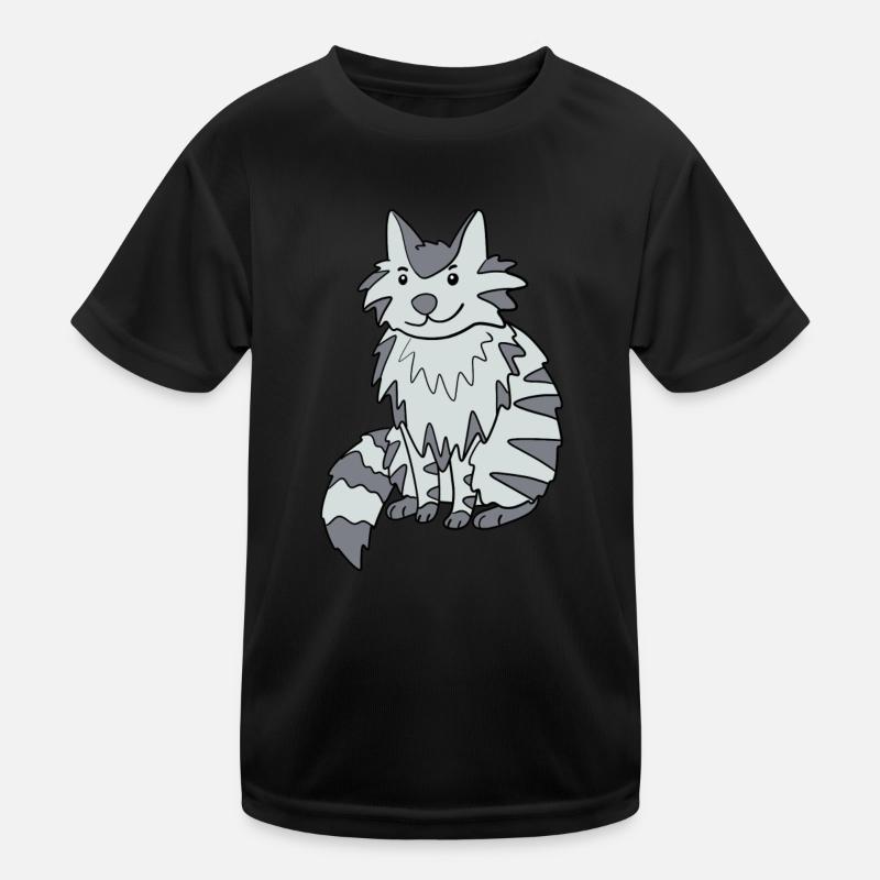 Maine Coon Katze Kinder Funktions-T-Shirt
