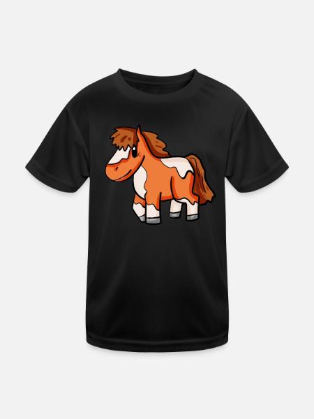 Shetland Pony Horse - Kids Functional T-Shirt - black - Front