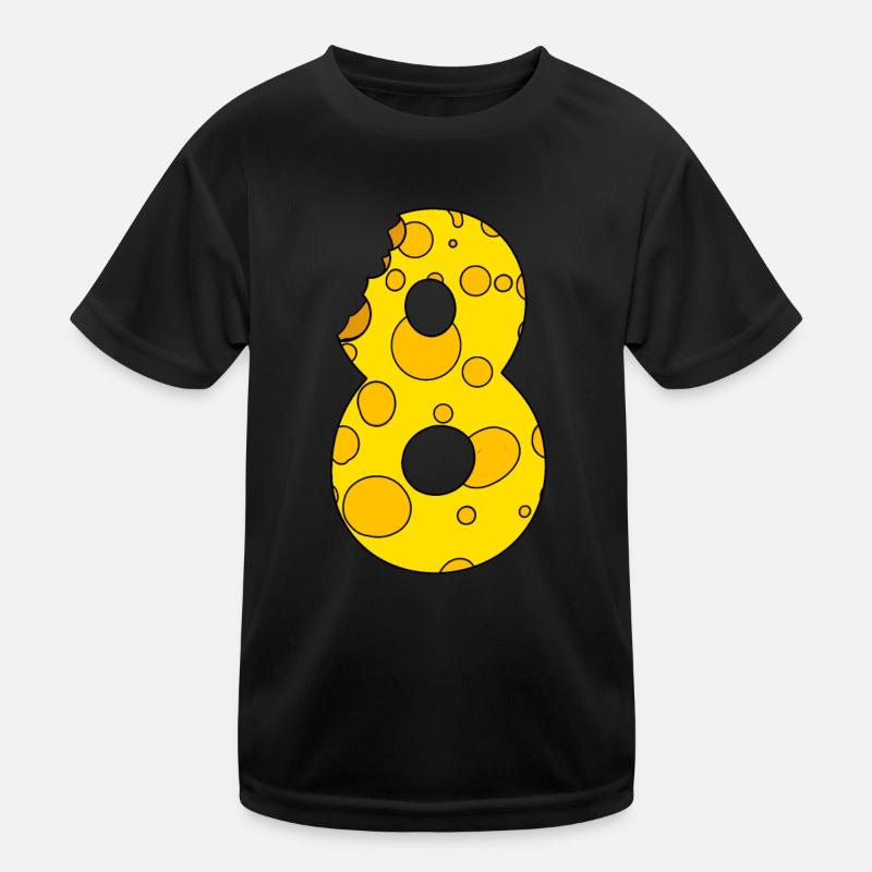 Number 8 Digit Cheese Kids Functional T-Shirt