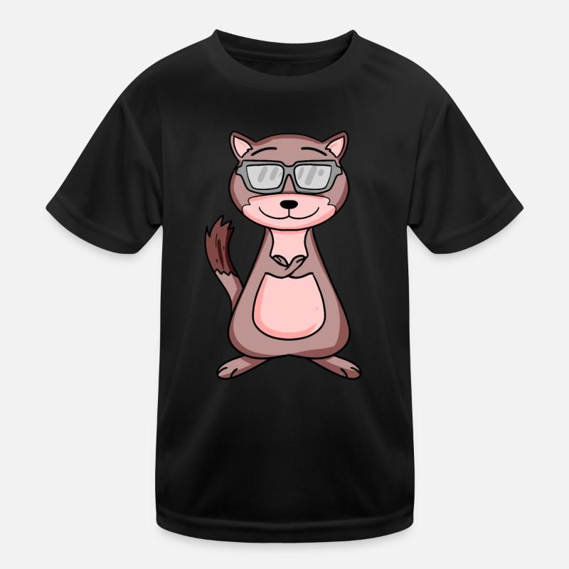 Weasel with sunglasses Kids Functional T-Shirt