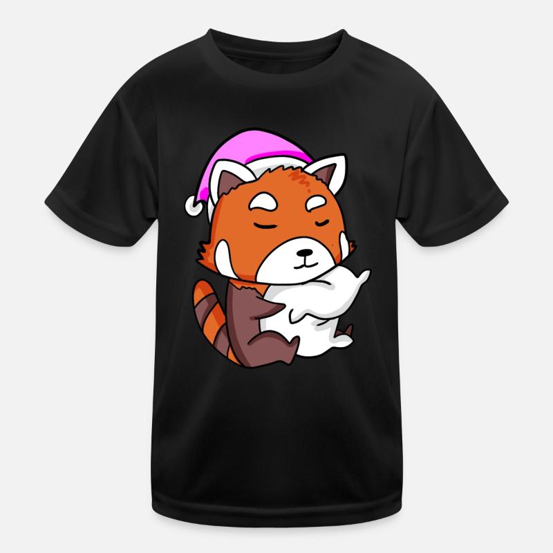 panda roux avec oreiller et bonnet de couchage T-shirt sport Enfant