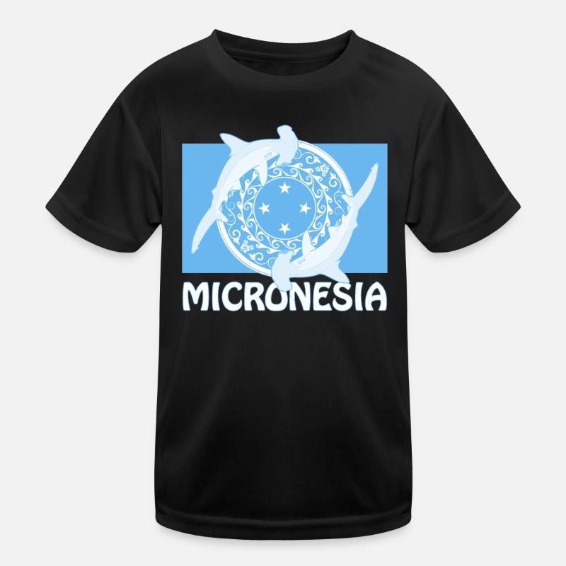 Drapeau de la Micronésie et requins-marteaux T-shirt sport Enfant