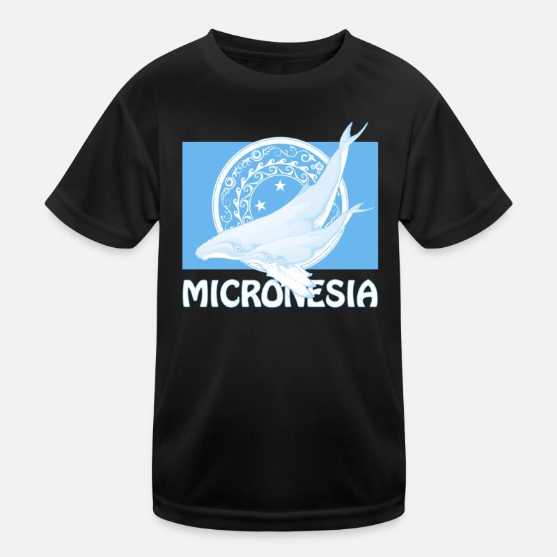 Drapeau de la Micronésie et baleines à bosse T-shirt sport Enfant