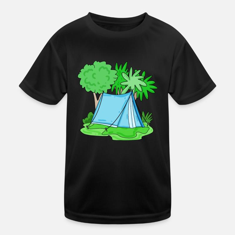 Zelt hellblau Kinder Funktions-T-Shirt