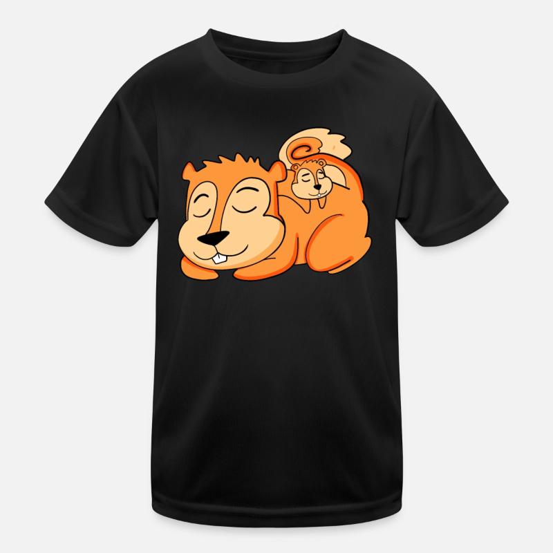 Eichhörnchen mit Baby Eichhörnchen - Familie Kinder Funktions-T-Shirt