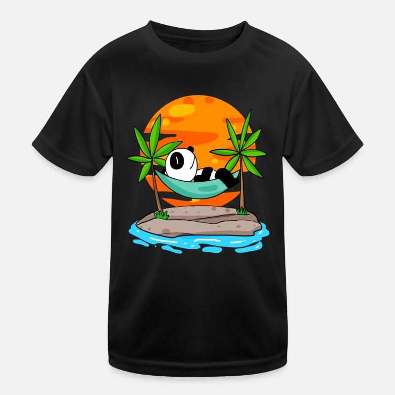 Panda on the beach Kids Functional T-Shirt