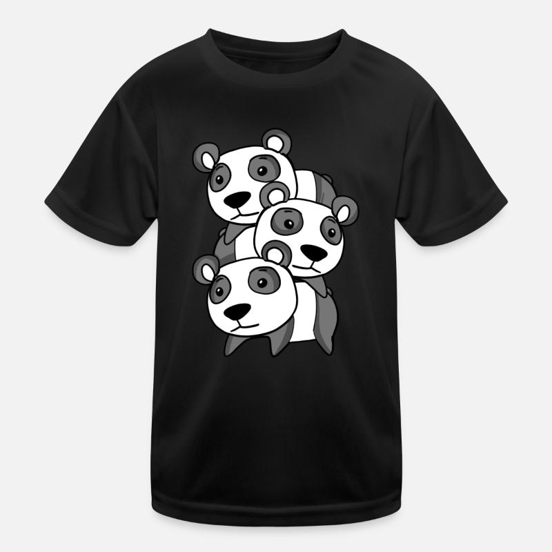 Pandas Panda - Kids Functional T-Shirt - black