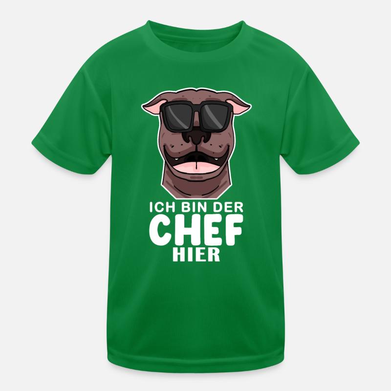 Chef Spruch Anführer Hund Kinder Funktions-T-Shirt