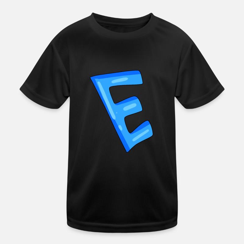 Letter E Initial point Kids Functional T-Shirt