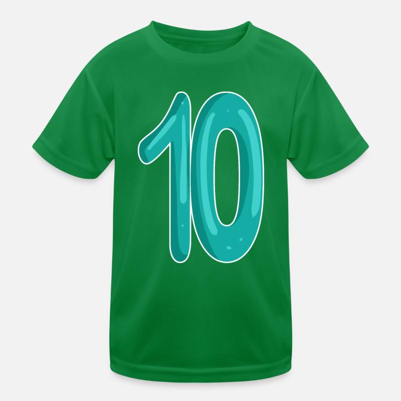 Ten 10 Number Number Kids Functional T-Shirt