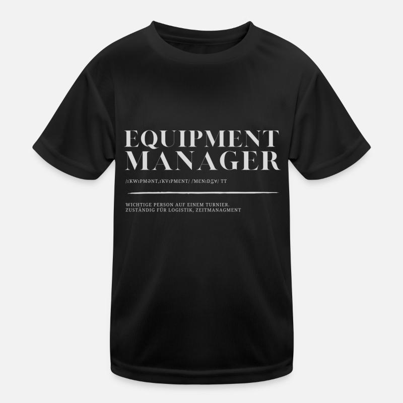 Equipment Manager Design 2 wh - Kinder Funktions-T-Shirt - Schwarz