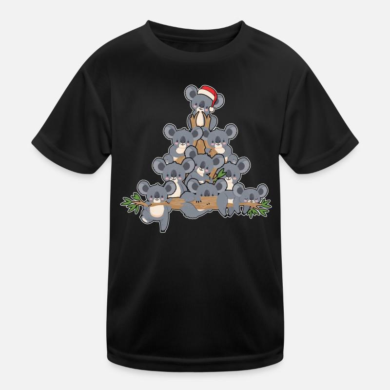 Weihnachts Baum Koala mit Lichtern Pinguin Spaß Kinder Funktions-T-Shirt